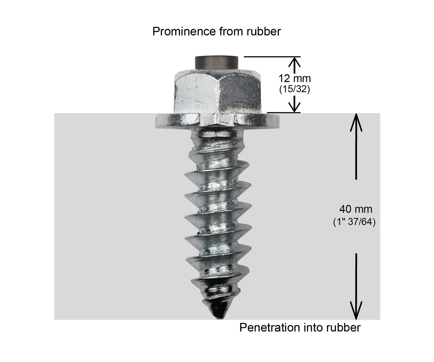 SS-50HD iGrip 50mm shouldered tire studs providing heavy-duty traction and control on icy and rugged terrain
