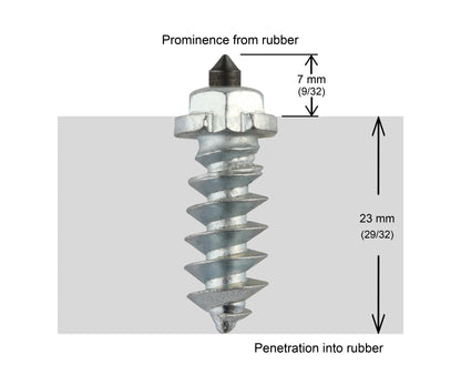 SS-25R Shouldered iGrip 25mm tire studs providing strong traction and grip on icy terrain
