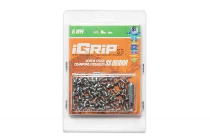 SS-06R iGrip 6mm shouldered racing tire studs providing precision traction and control on icy racing tracks
