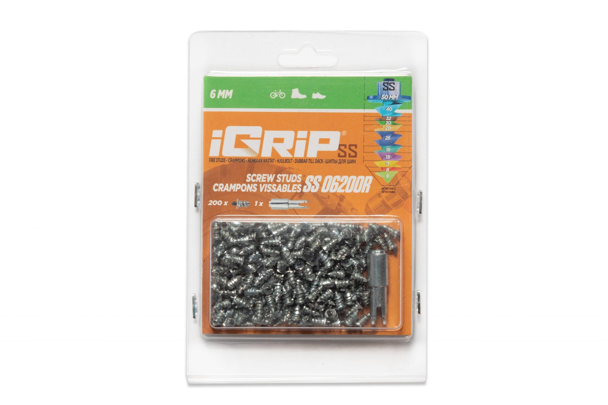 SS-06R iGrip 6mm shouldered racing tire studs providing precision traction and control on icy racing tracks
