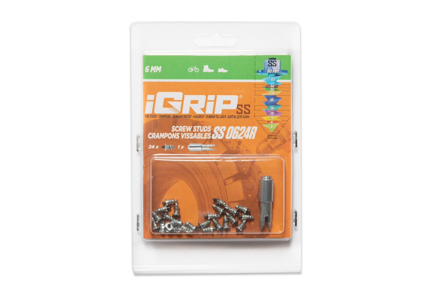 SS-06R iGrip 6mm shouldered racing tire studs providing precision traction and control on icy racing tracks