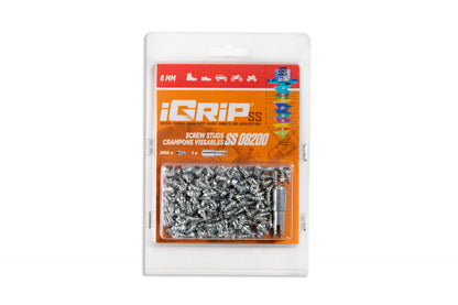 SS-08 iGrip 8mm shouldered tire studs providing durable traction and control on icy and snowy terrain