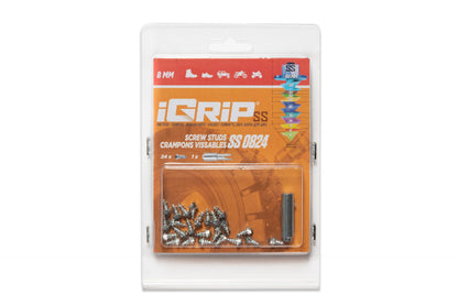 SS-08 iGrip 8mm shouldered tire studs providing durable traction and control on icy and snowy terrain