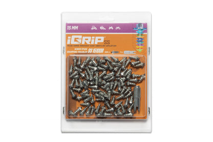 SS-15R iGrip 15mm shouldered racing tire studs providing professional traction and stability on icy racing surfaces