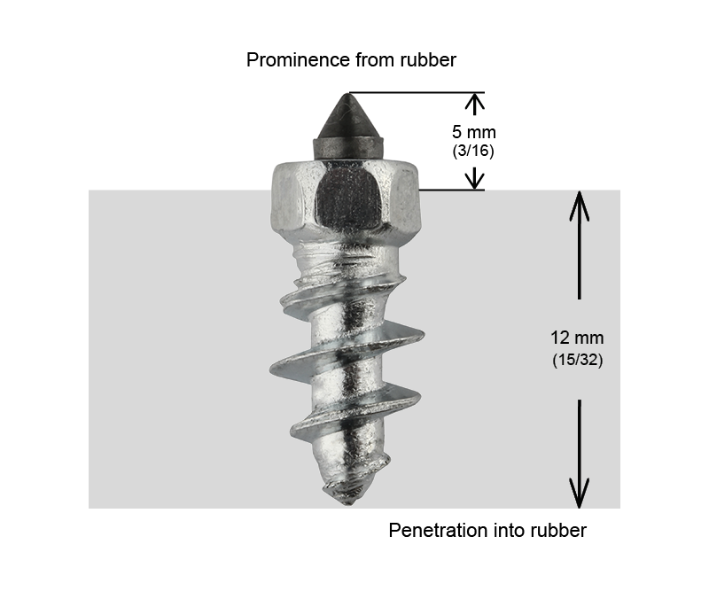 ST-15R iGrip 15mm standard racing studs providing high-speed traction and control on icy and snowy surfaces