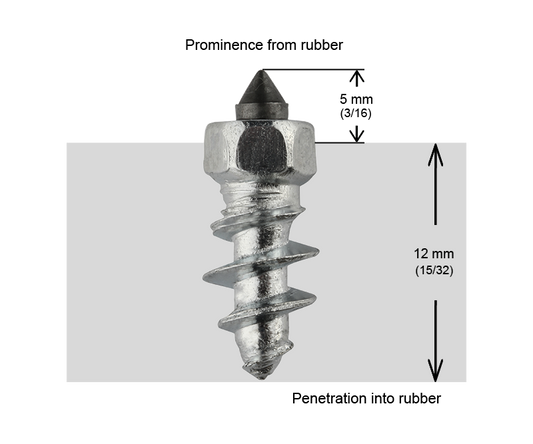 ST-15R iGrip 15mm standard racing studs providing high-speed traction and control on icy and snowy surfaces