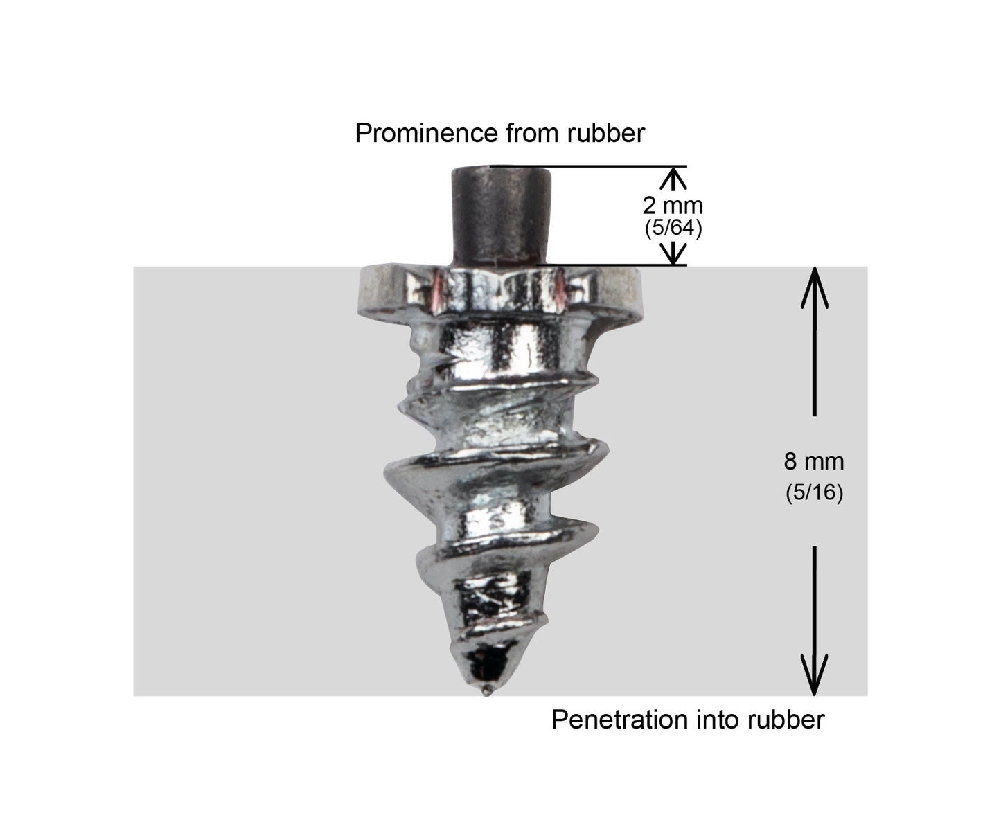 SS-06 iGrip 6mm shouldered tire studs providing compact traction and stability on slippery surfaces