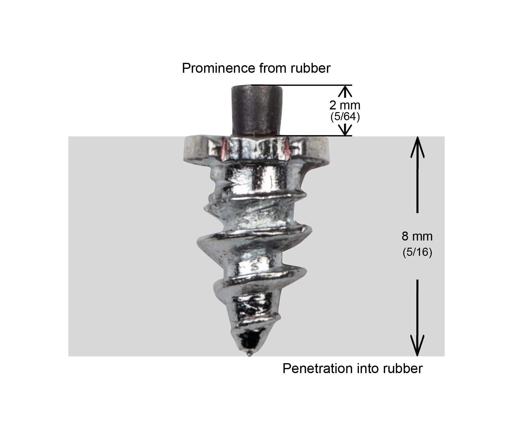 SS-06 iGrip 6mm shouldered tire studs providing compact traction and stability on slippery surfaces