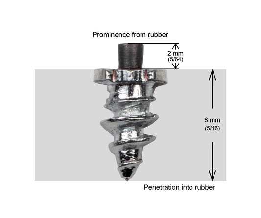 SS-06 iGrip 6mm shouldered tire studs providing compact traction and stability on slippery surfaces
