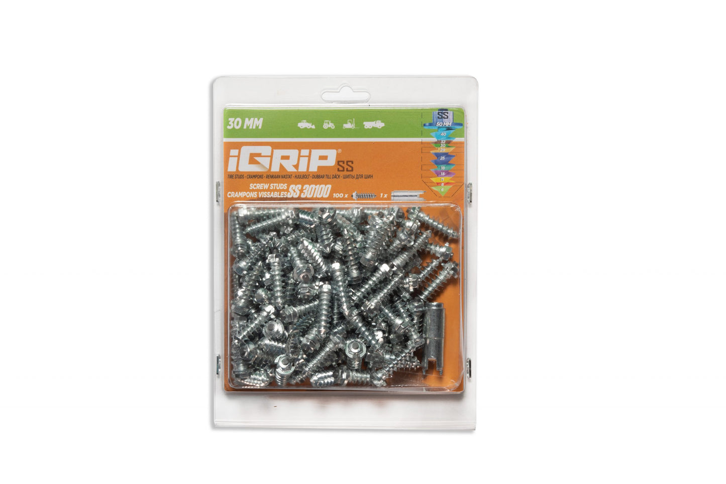 SS-30 iGrip 30mm shouldered tire studs delivering superior traction and control on icy and rugged terrain