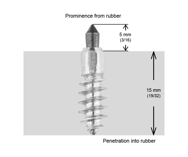 ST-20R iGrip 20mm standard racing studs providing superior traction and control on icy and snowy surfaces