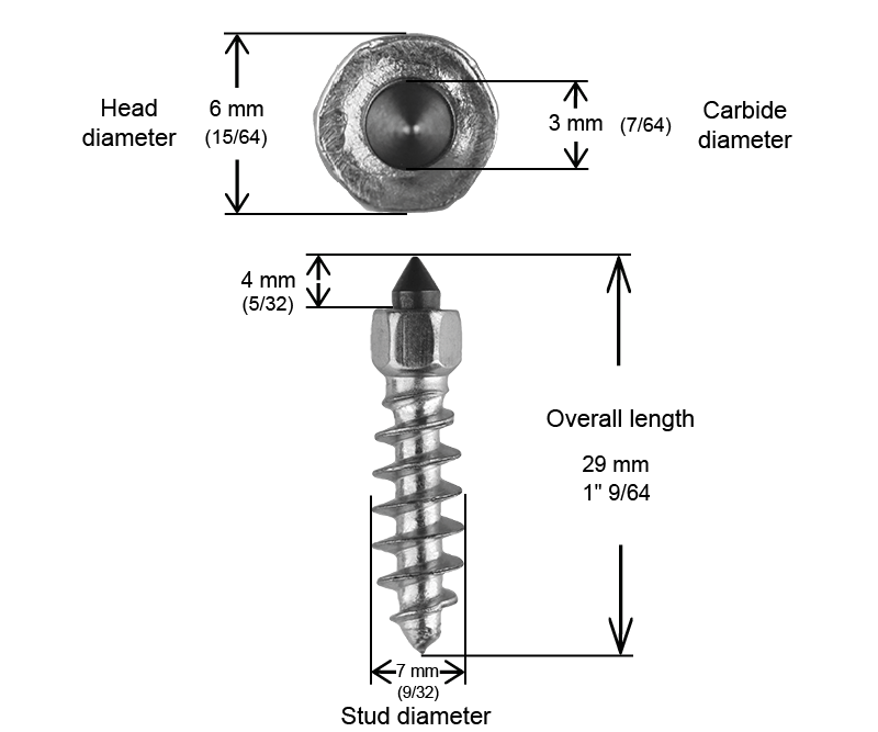 ST-25R iGrip 25mm standard racing studs providing pro-level ice traction and control on snowy tracks