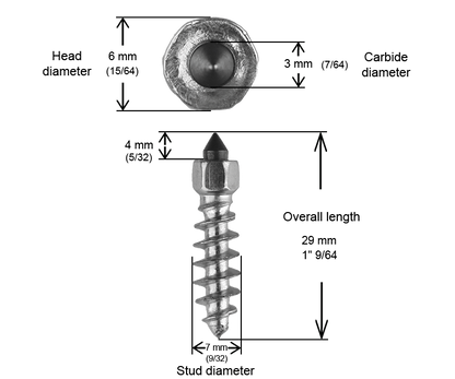 ST-25R iGrip 25mm standard racing studs providing pro-level ice traction and control on snowy tracks