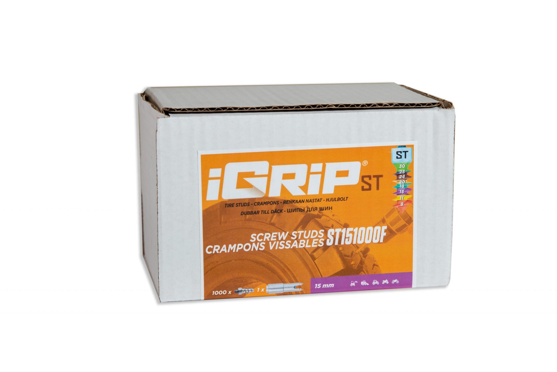 ST-15F iGrip 15mm standard studs delivering reliable traction and control on icy and snowy terrain