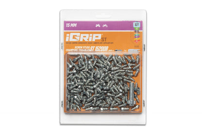 ST-15R iGrip 15mm standard racing studs providing high-speed traction and control on icy and snowy surfaces
