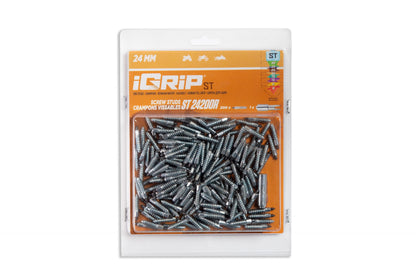 ST-24R iGrip 24mm standard racing studs delivering ultimate traction and control on icy and snowy tracks