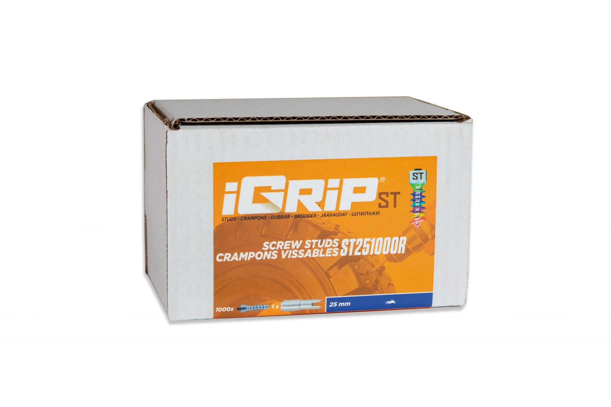 ST-25R iGrip 25mm standard racing studs providing pro-level ice traction and control on snowy tracks