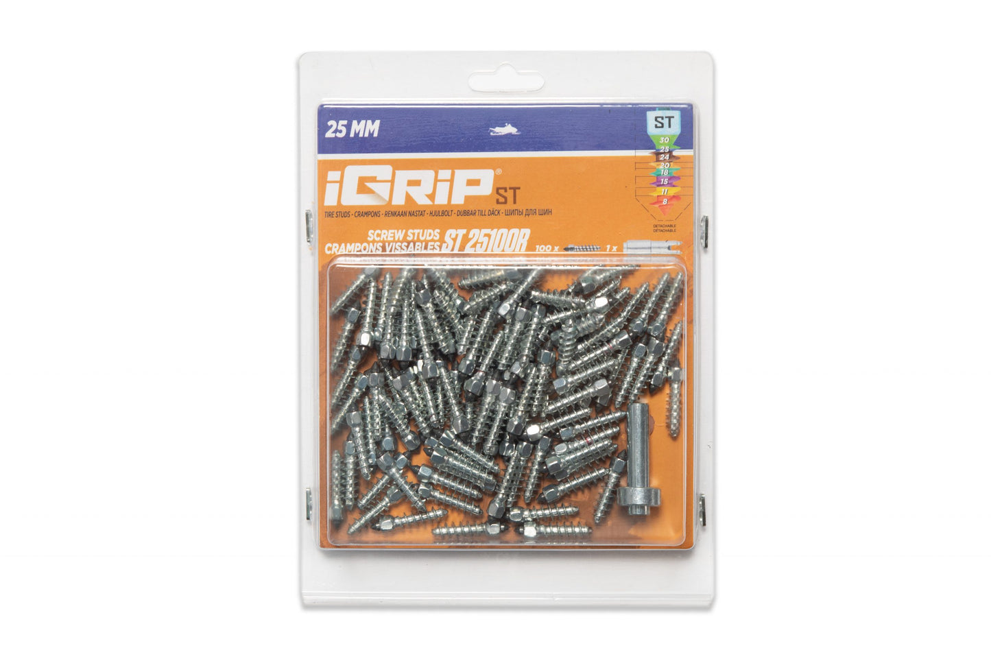 ST-25R iGrip 25mm standard racing studs providing pro-level ice traction and control on snowy tracks