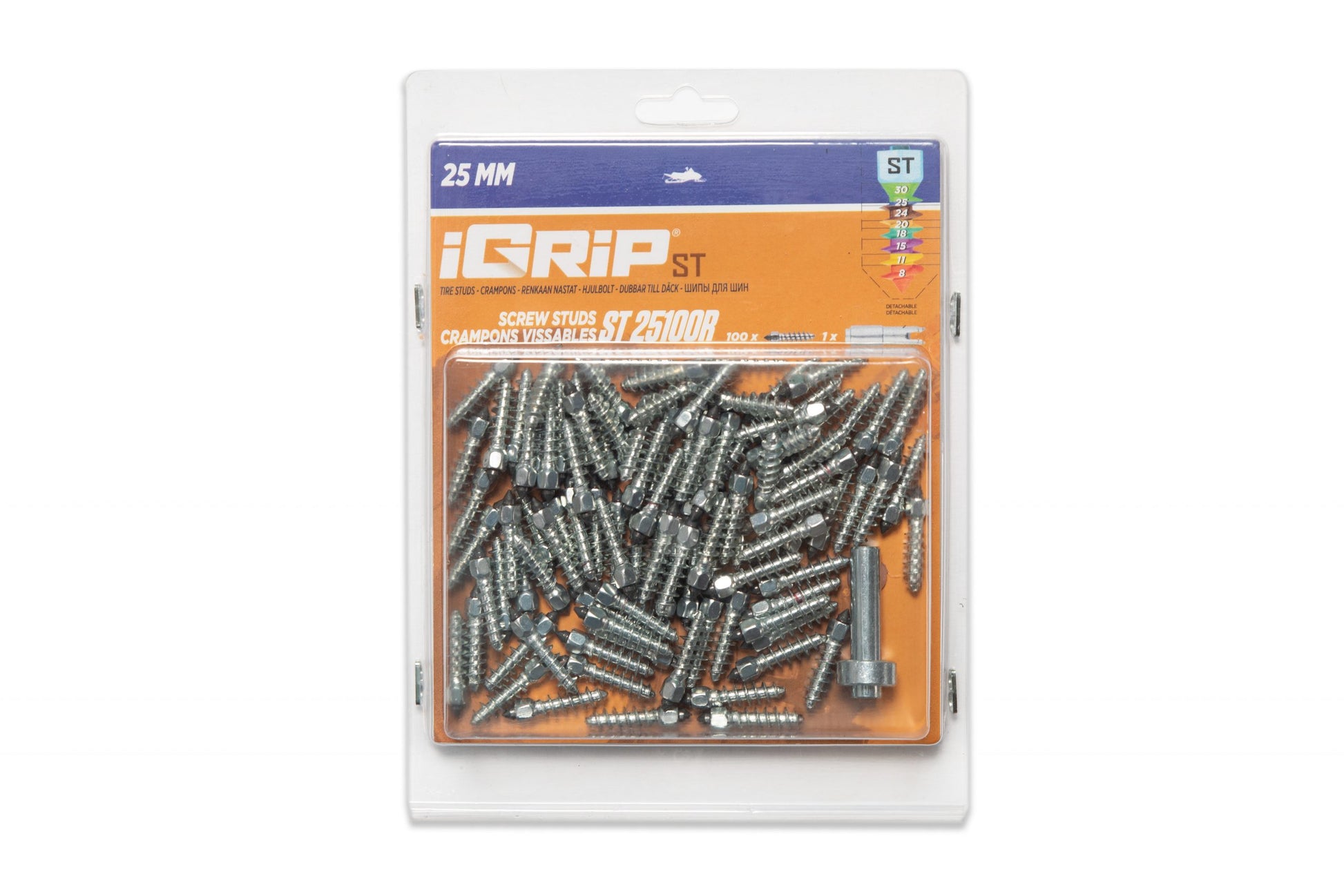 ST-25R iGrip 25mm standard racing studs providing pro-level ice traction and control on snowy tracks