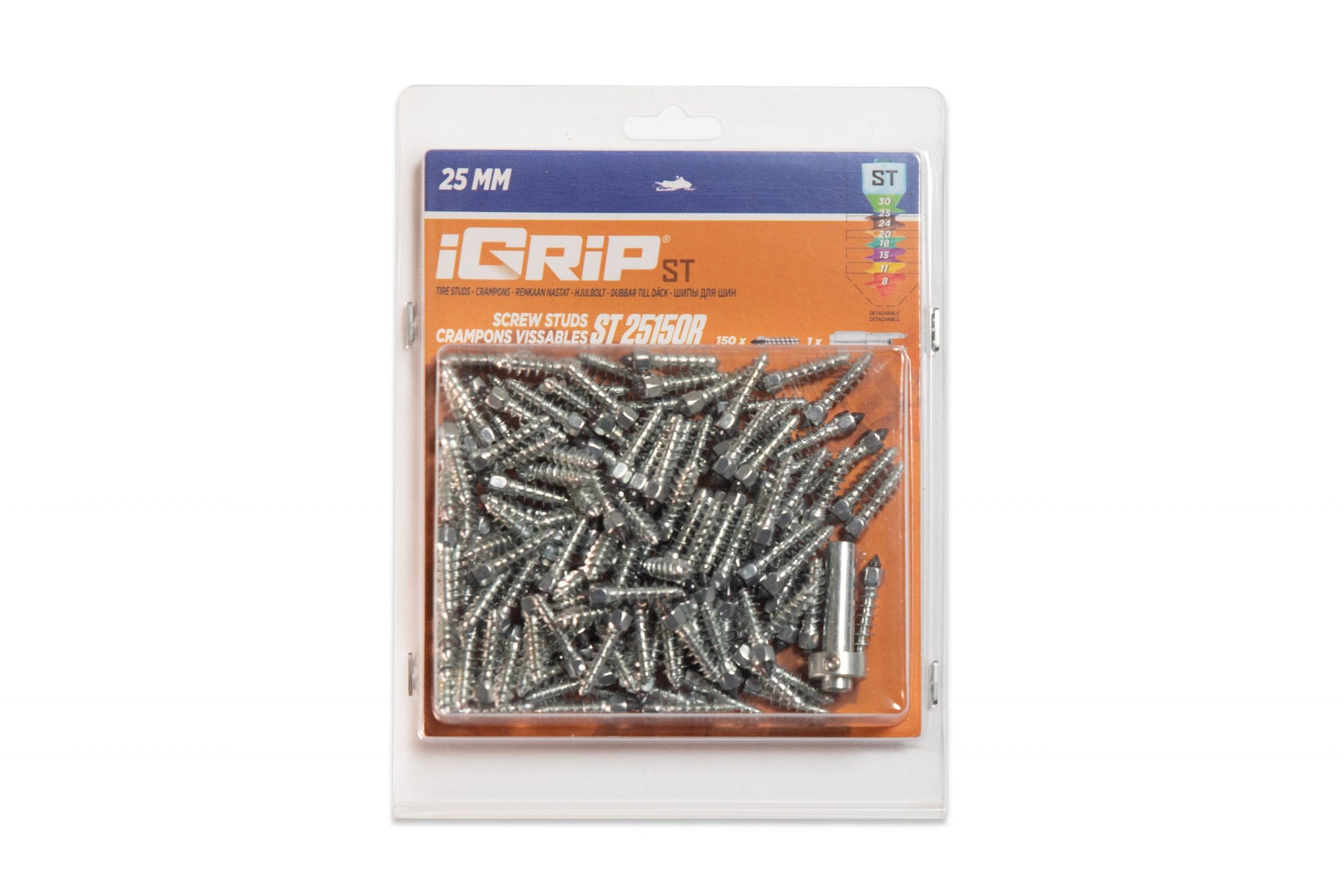 ST-25R iGrip 25mm standard racing studs providing pro-level ice traction and control on snowy tracks