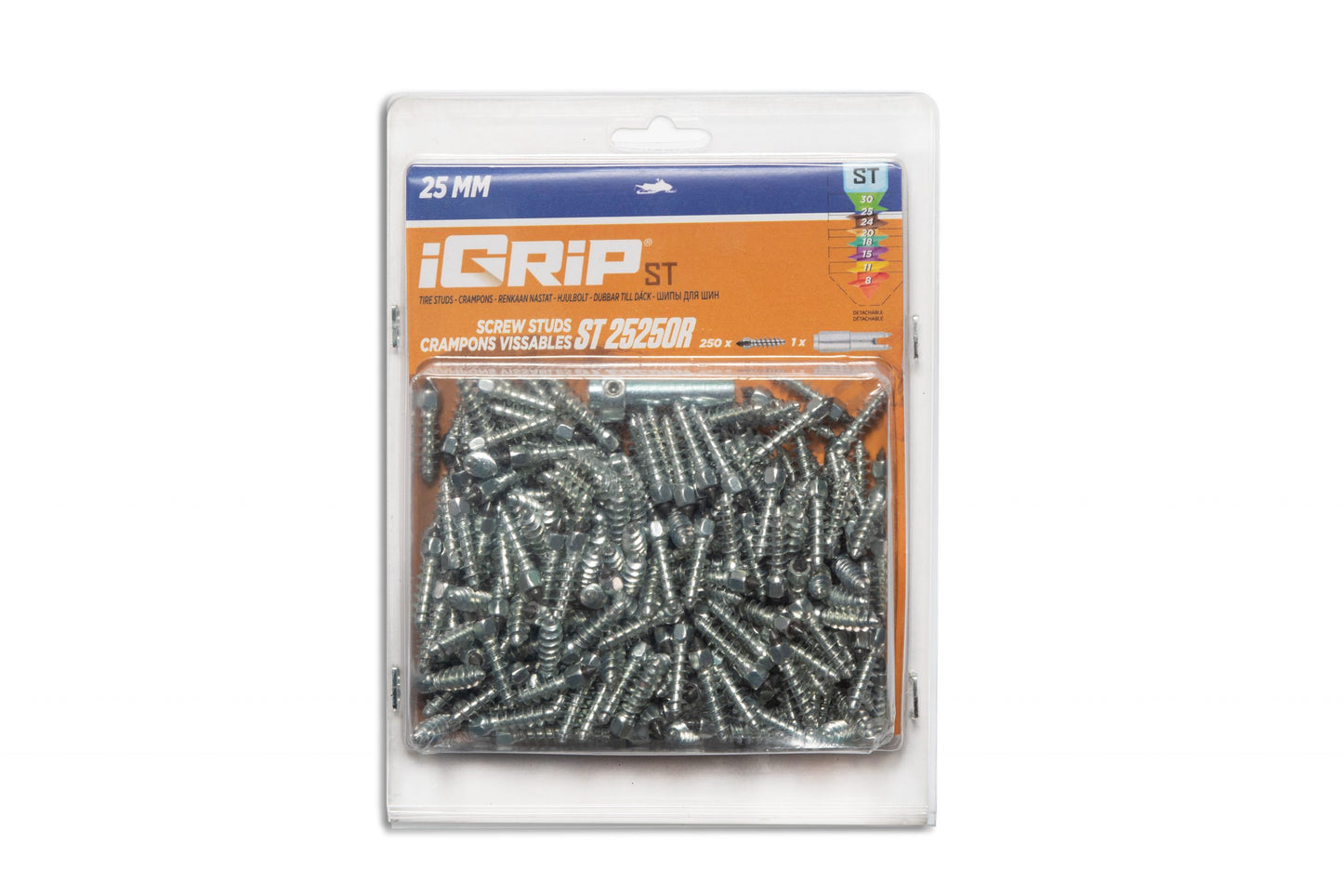 ST-25R iGrip 25mm standard racing studs providing pro-level ice traction and control on snowy tracks