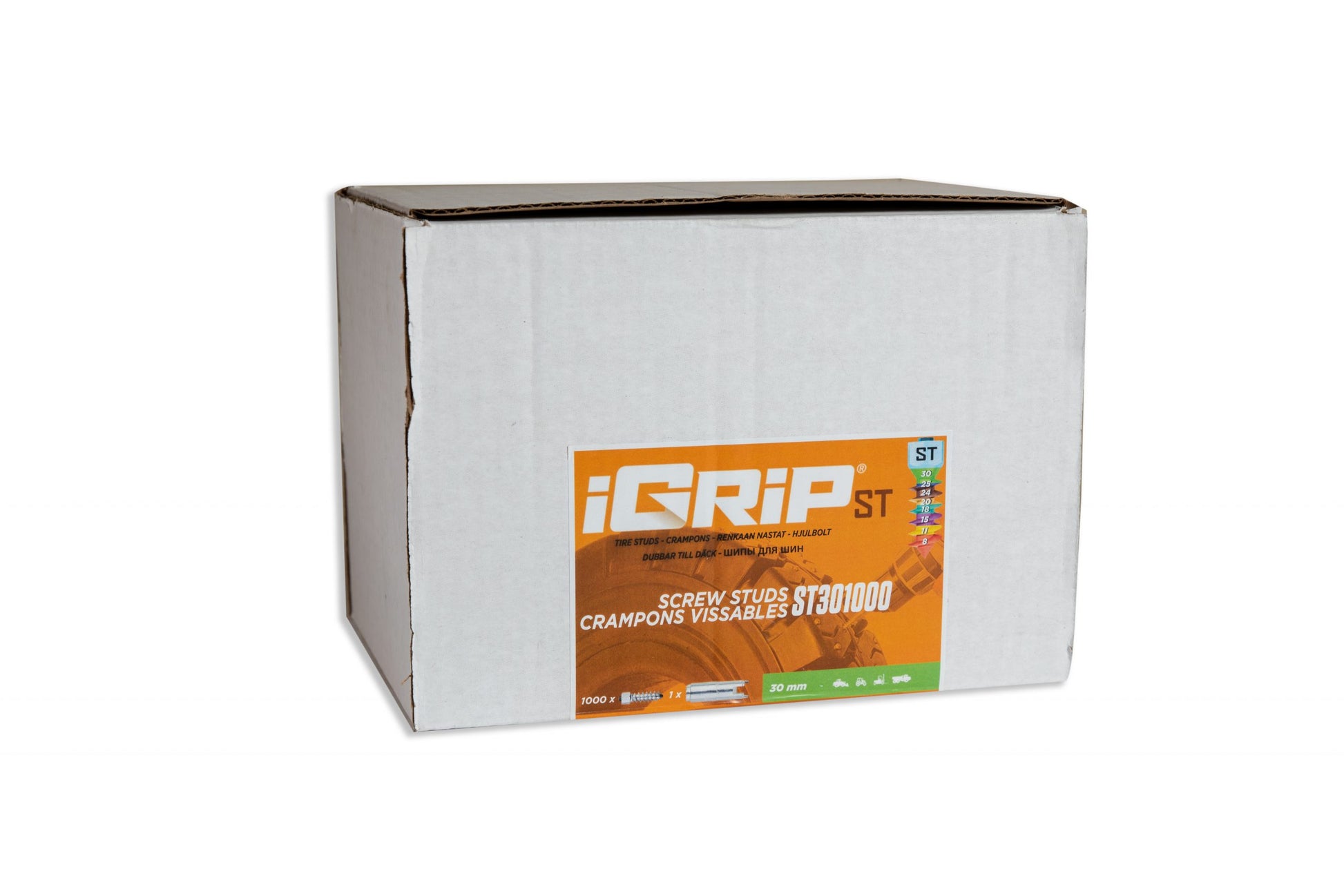 ST-30 iGrip 30mm standard studs providing durable traction and stability on icy and rugged terrain