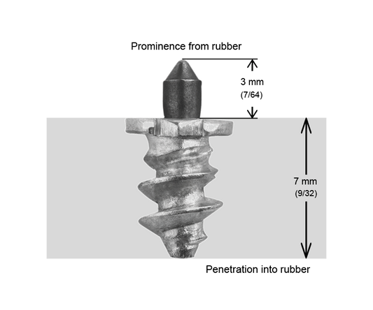 SS-06R iGrip 6mm shouldered racing tire studs providing precision traction and control on icy racing tracks
