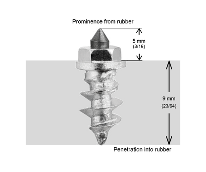 SS-11R iGrip 11mm shouldered racing tire studs providing precision traction and control on icy race tracks