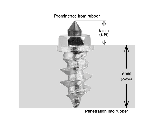SS-11R iGrip 11mm shouldered racing tire studs providing precision traction and control on icy race tracks