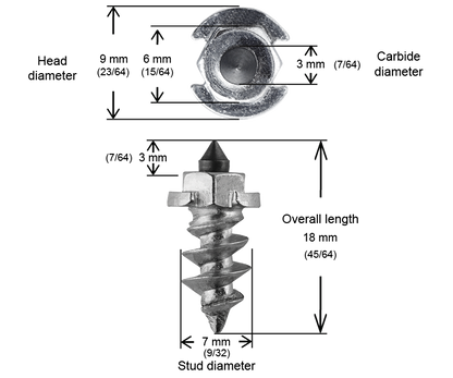 SS-15R iGrip 15mm shouldered racing tire studs providing professional traction and stability on icy racing surfaces