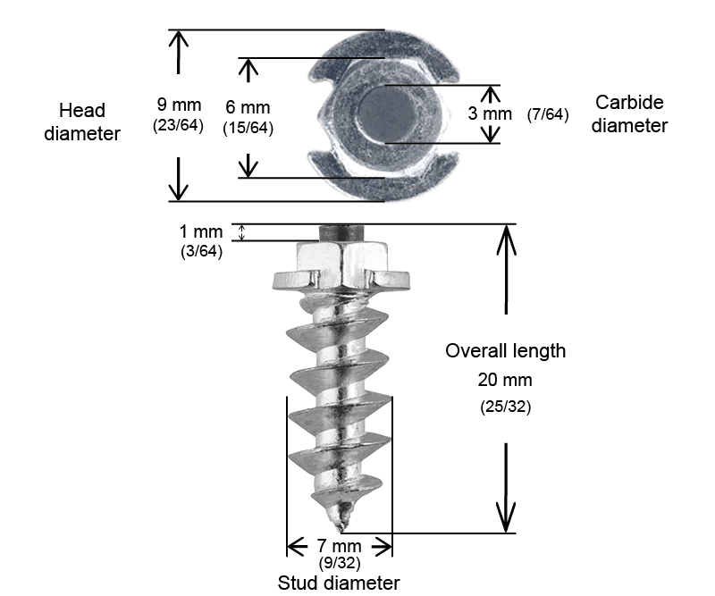 SS-18 iGrip 18mm shouldered tire studs providing reliable traction and control on icy and snowy surfaces