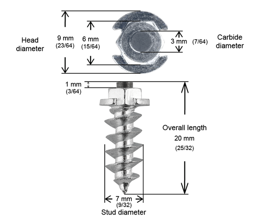 SS-18 iGrip 18mm shouldered tire studs providing reliable traction and control on icy and snowy surfaces