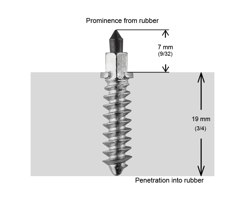SS-28R iGrip 28mm shouldered racing tire studs providing powerful traction and control on icy tracks