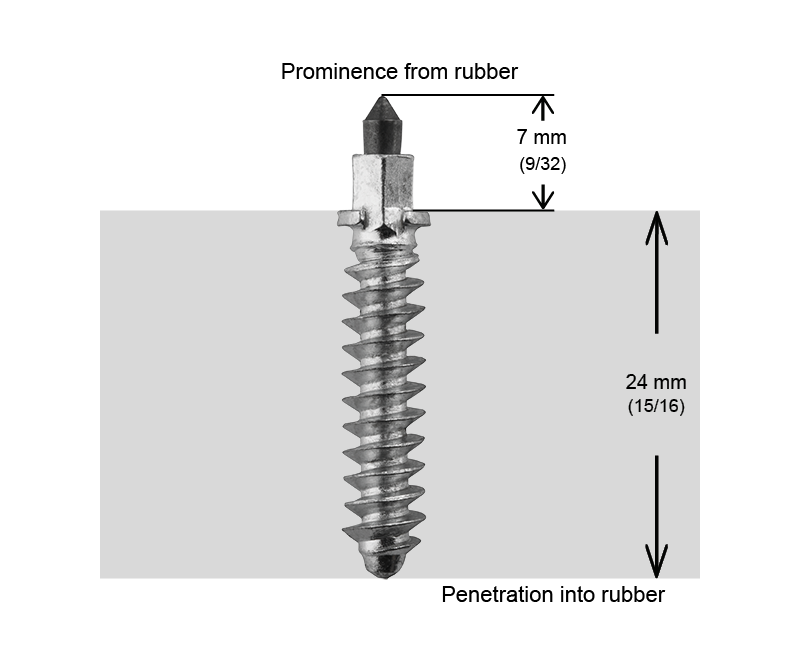 SS-32R iGrip 32mm shouldered racing tire studs providing professional traction and control on icy racing tracks