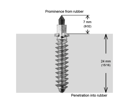 SS-32R iGrip 32mm shouldered racing tire studs providing professional traction and control on icy racing tracks