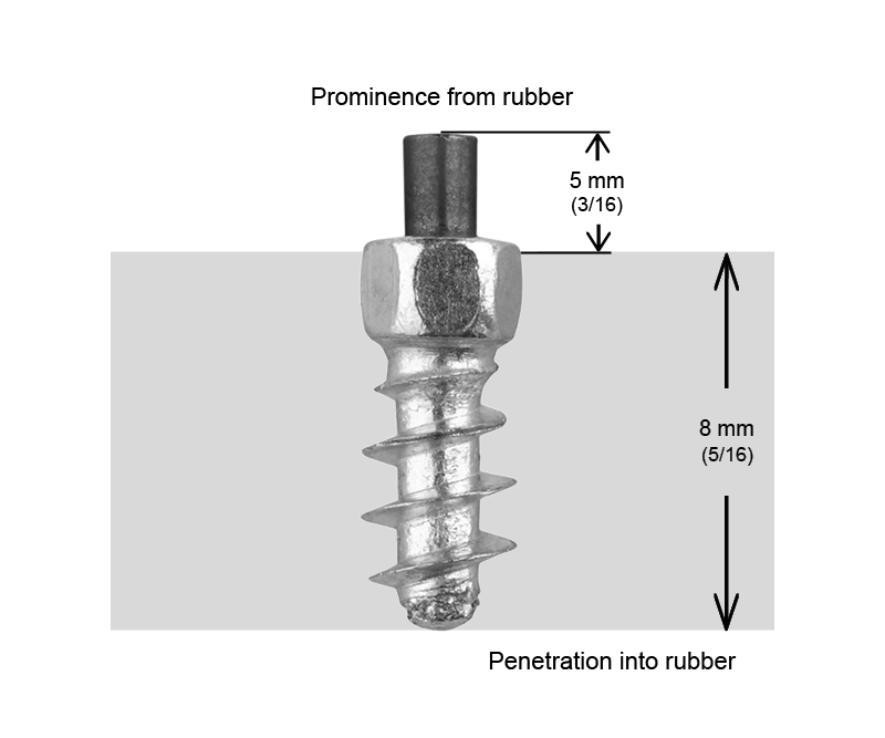 ST-11F iGrip 11mm standard studs providing durable traction and stability on icy and snowy terrain
