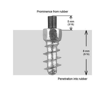 ST-11F iGrip 11mm standard studs providing durable traction and stability on icy and snowy terrain