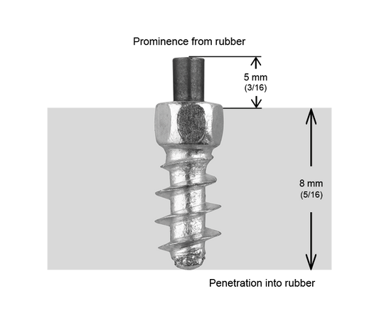 ST-11F iGrip 11mm standard studs providing durable traction and stability on icy and snowy terrain